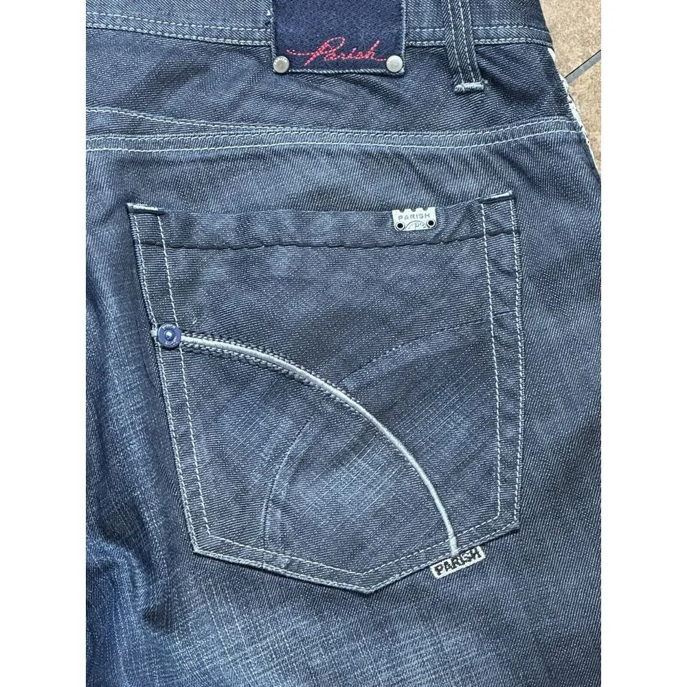 Vintage Y2K Parish Nation‎ Selvedge Baggy Loose Jeans Mens 38x32 Hip Hop 90s